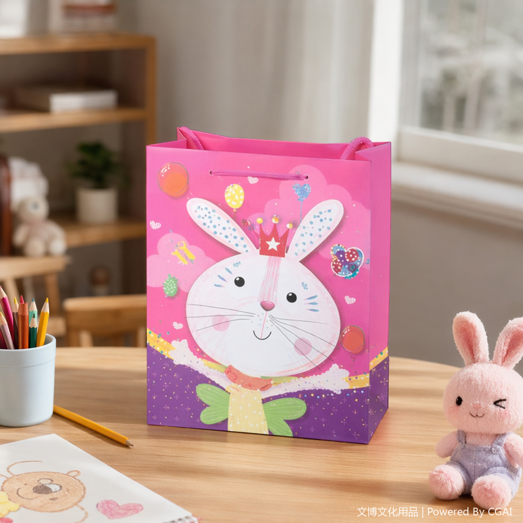 Pink rabbit gift bag, souvenir packaging box, running lighting fixture packaging box details Picture
