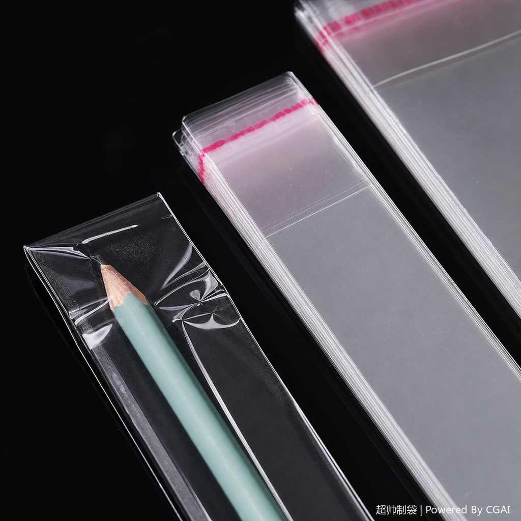 Transparent OPP long strip self-adhesive plastic self-sealing bag, PVC aluminum foil self-standing packaging bag, opp bag Application Scenario