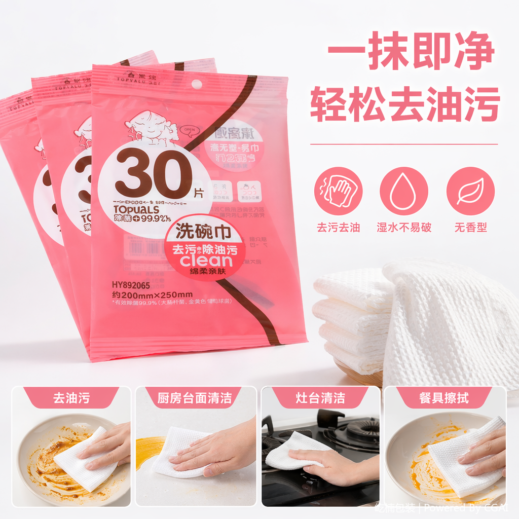 粉色防水女士洗漱包含搓澡巾3件套洗漱巾定制袋