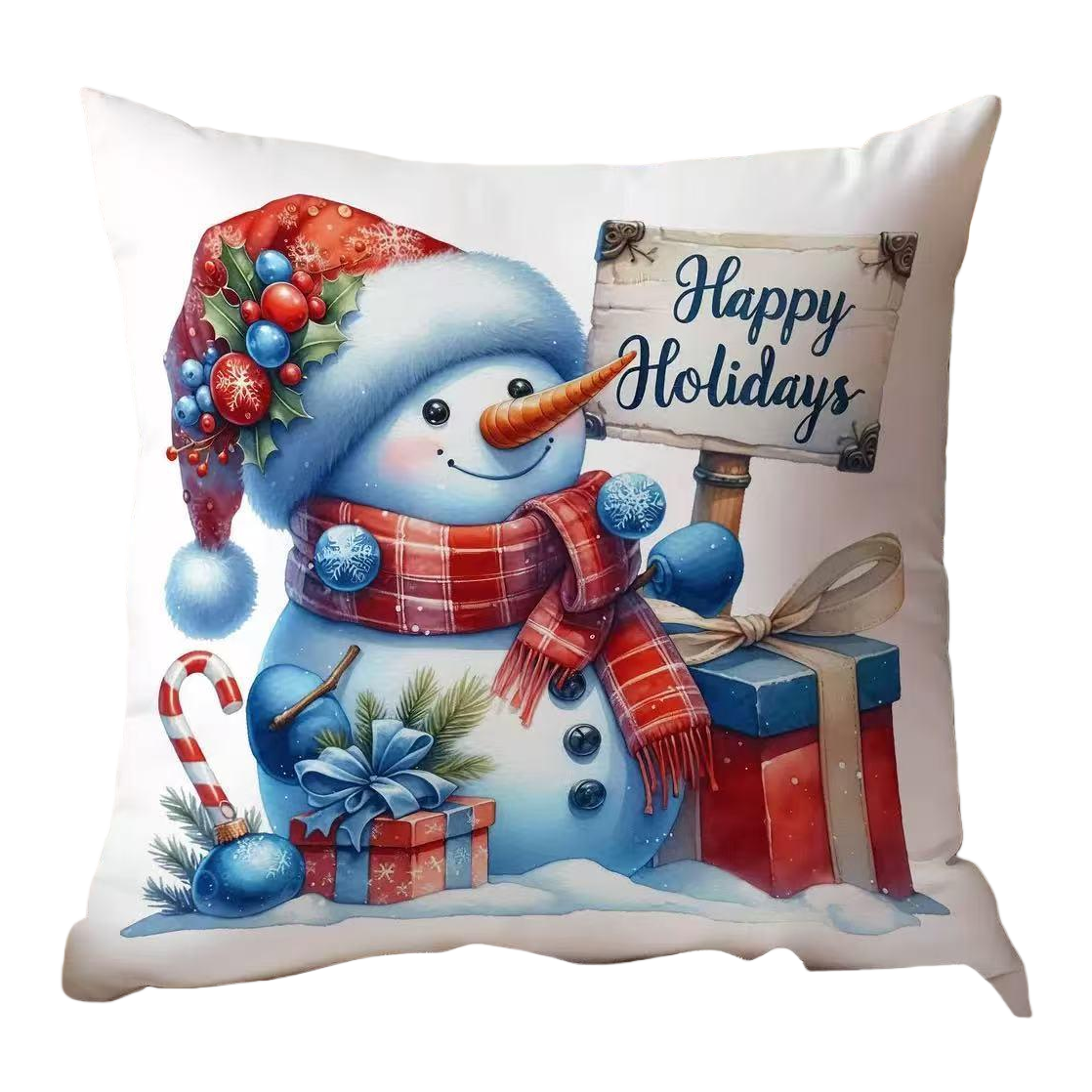 Christmas snowman tufted Tibetan-style cushion pillow quilt can be customized as a warm and festive home product Item Picture