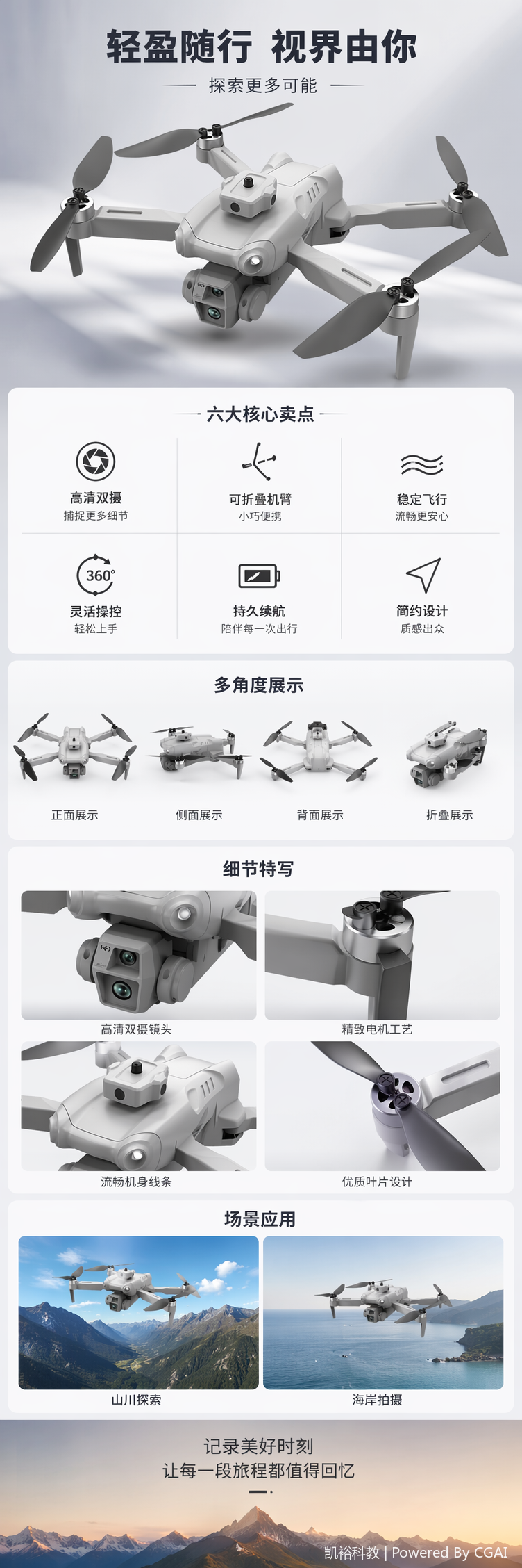 foozac跨境带屏控无刷航拍摄影无人机光流定位360智能避障外贸遥控飞机 pic 1