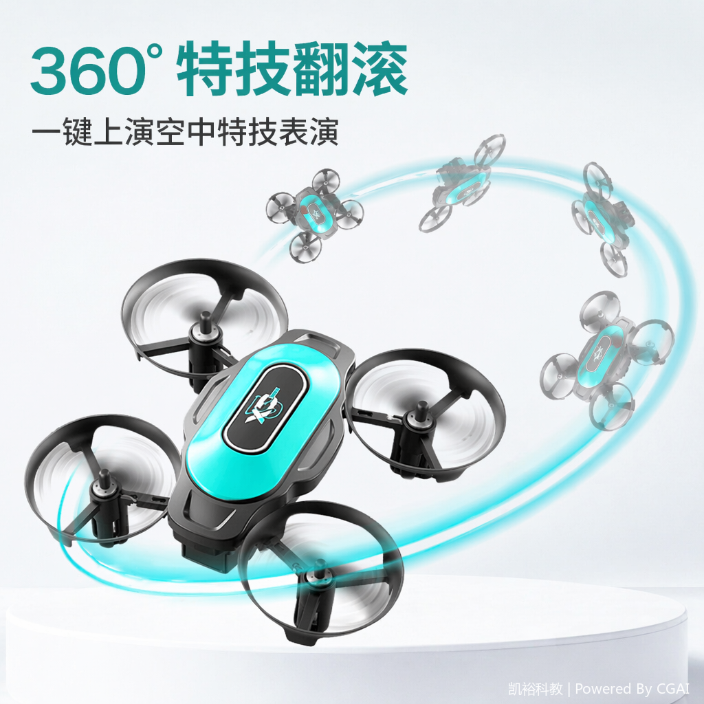 foozac迷你无人机XD2带四圈防护气压定高遥控飞机玩具四轴飞行器航拍