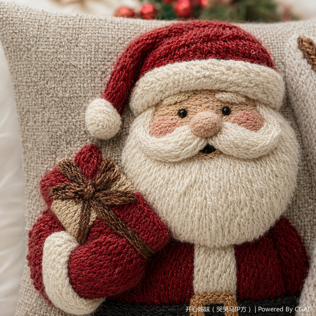 Christmas-themed plush embroidery tufted Tibetan-style cushion pillow Application Scenario