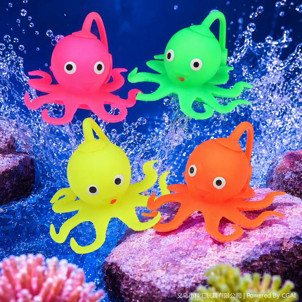 The best-selling TPR squeeze shining octopus Paul toy is a creative and fun children's moldable toy Specification image