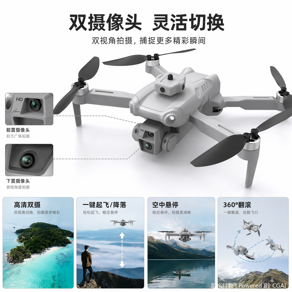 foozac Cross-border screan-controlled brushless aerial photography drone, optical flow positioning 360 intelligent obstacle avoidance remote control aircraft for foreign trade