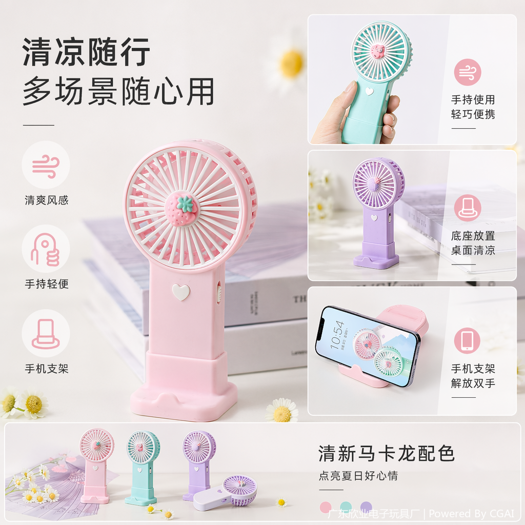 卡通水果迷你手持小风扇图