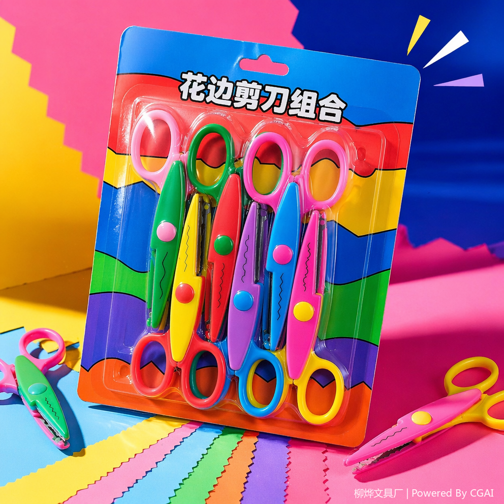 Colorful scissors set, other scissors, student hand paper-cutting, safety round head Specification image