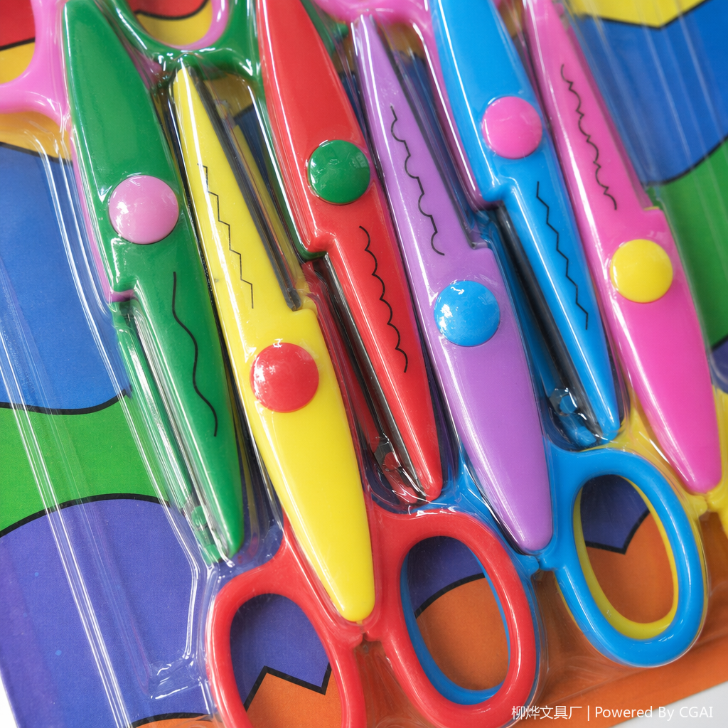 Colorful scissors set, other scissors, student hand paper-cutting, safety round head Application Scenario