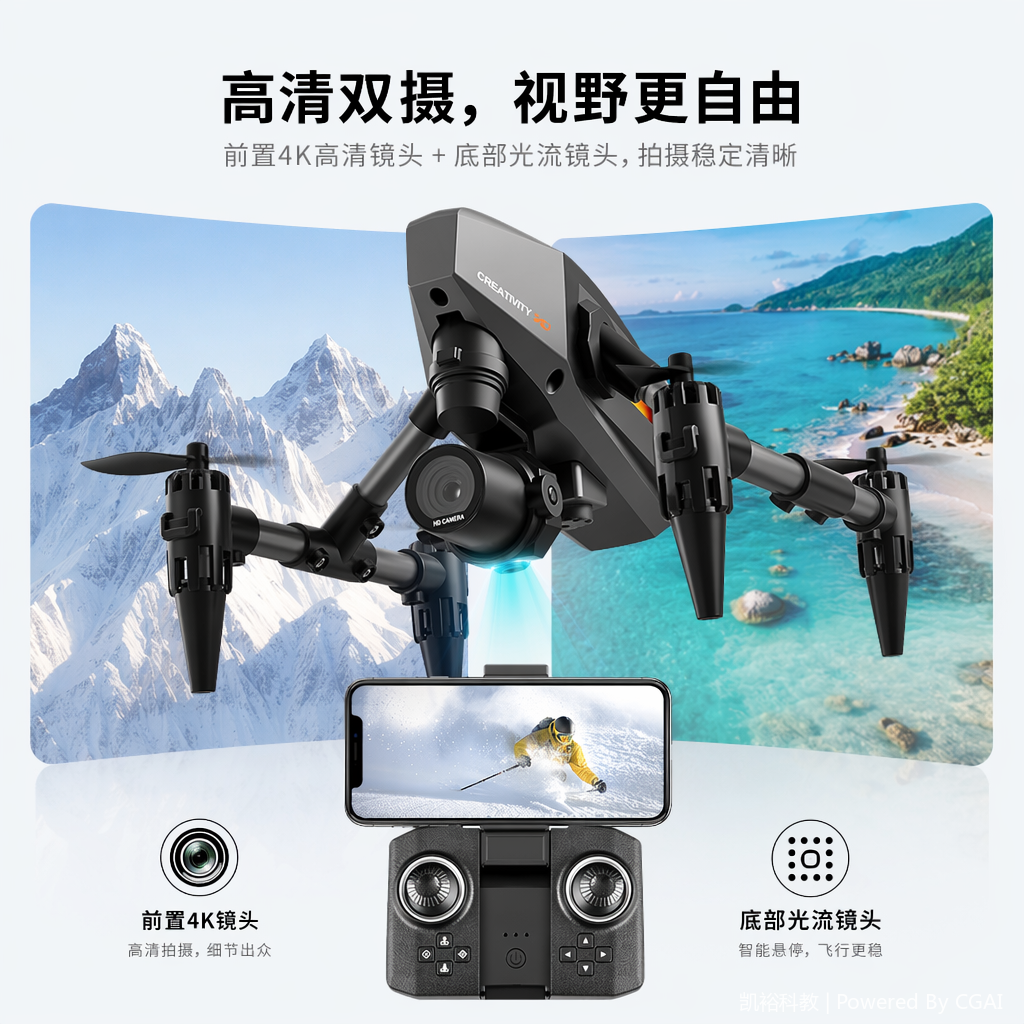 foozac Cross-border XD1PRO new mini alloy aerial photography drone 2.4G remote-controlled aircraft quadcopter
