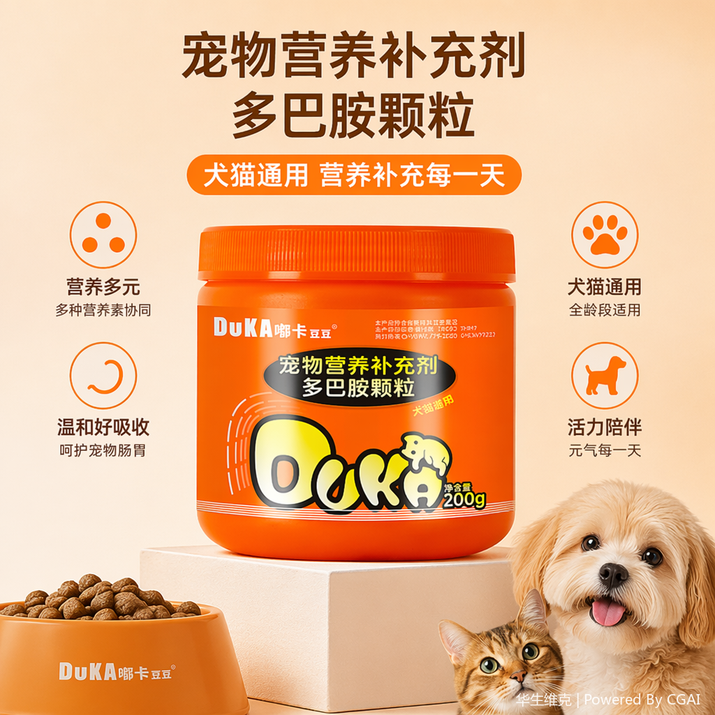 Pet dopamine soft granules, pet nutritional supplement, pet health care product