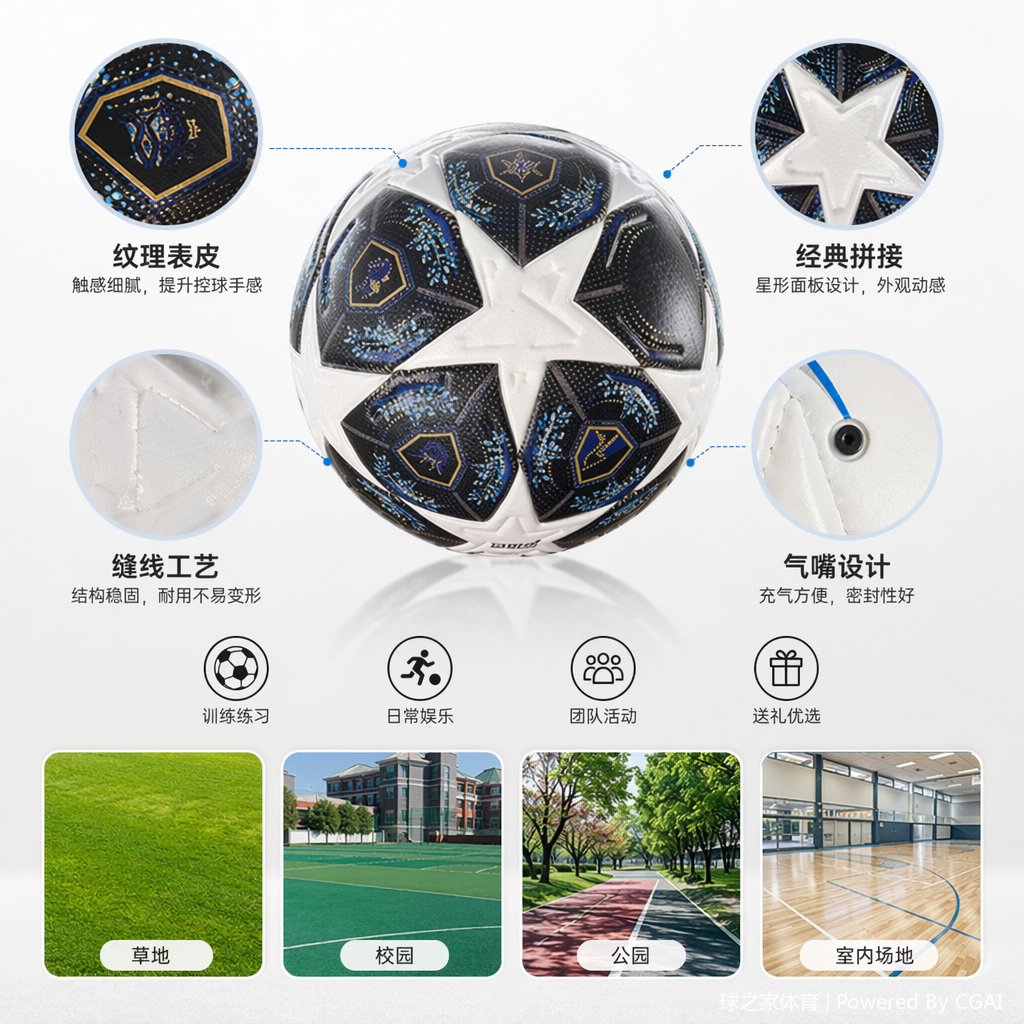 球之家PU革橡胶足球 解压训练比赛通用