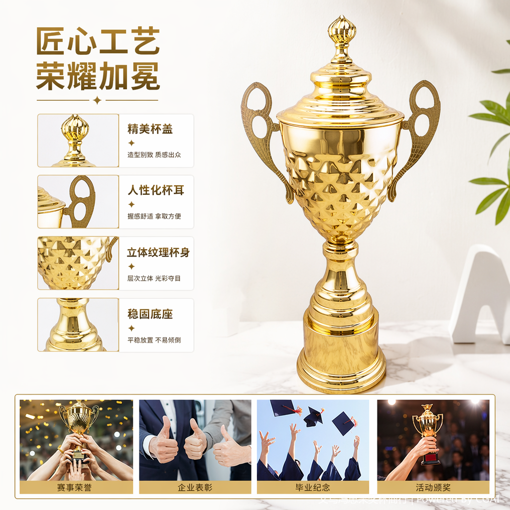 忠来金色水晶英超大奖杯塑料底座