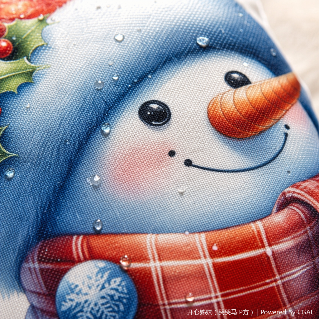 Christmas snowman tufted Tibetan-style cushion pillow quilt can be customized as a warm and festive home product Application Scenario