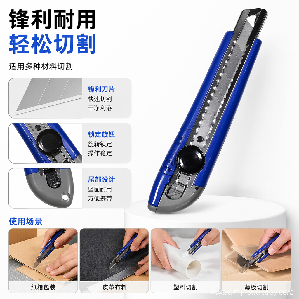 黄色包装美工刀配蓝红手柄 剃须刮胡小型刀片