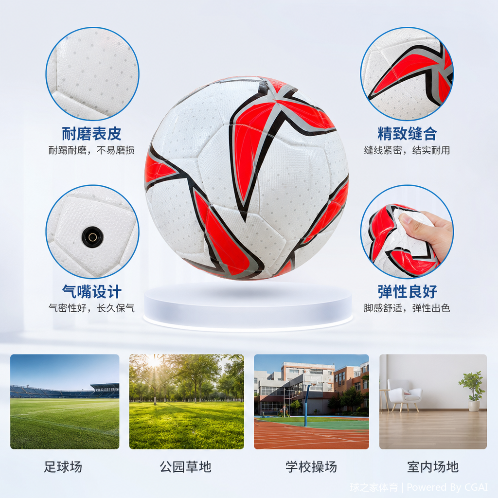 球之家彩色PU革橡胶足球 解压运动训练用