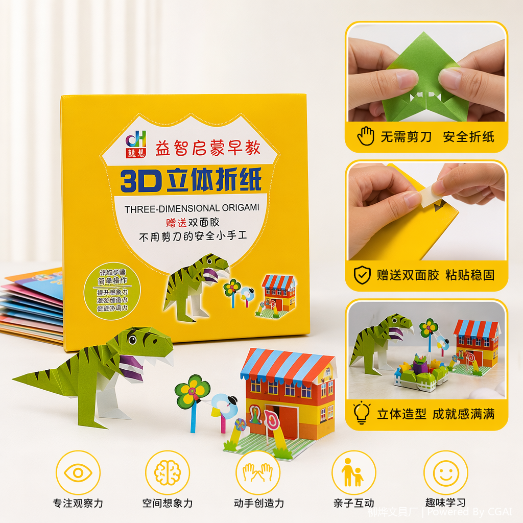 彩色3D立体折纸伴手礼盒 超大号礼品包装盒
