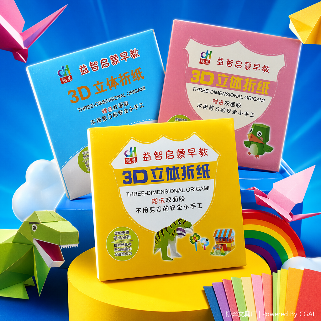 Color 3D stereoscopic origami souvenir gift box, extra-large gift packaging box Specification image