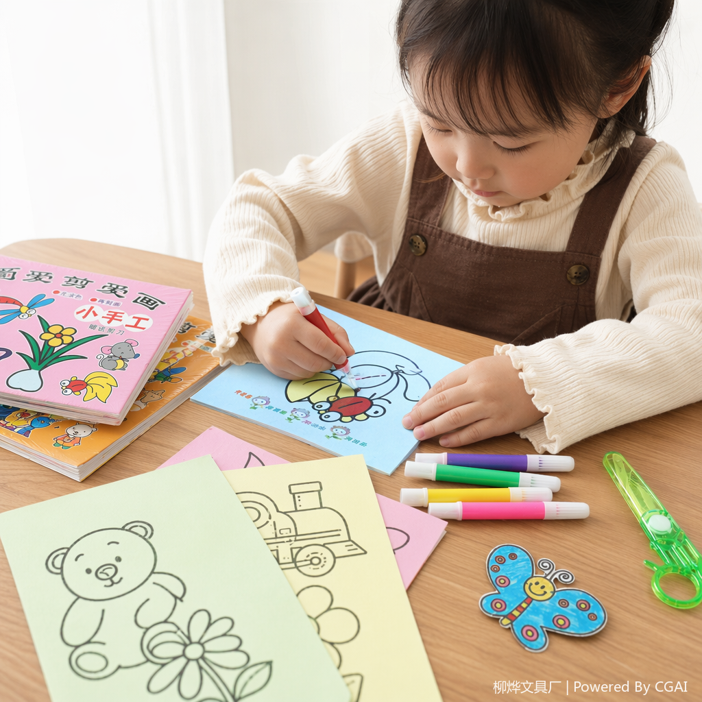 Colorful children's paper-cutting coloring set, other drawing stationery, creative handicraft educational toys details Picture
