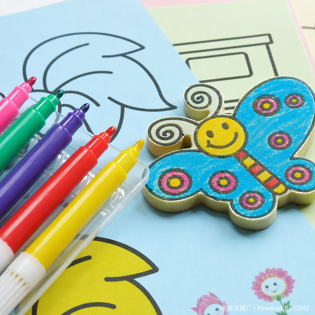 Colorful children's paper-cutting coloring set, other drawing stationery, creative handicraft educational toys Application Scenario