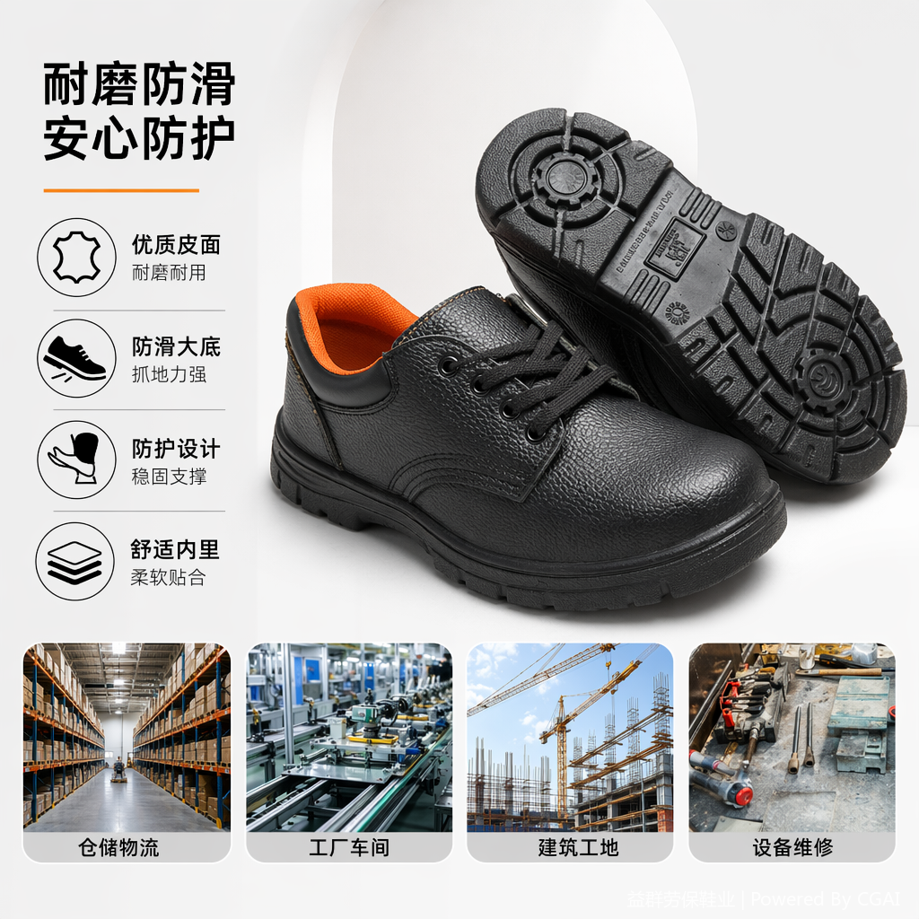 益群劳保鞋业劳保鞋男工作钢防砸刺穿耐磨