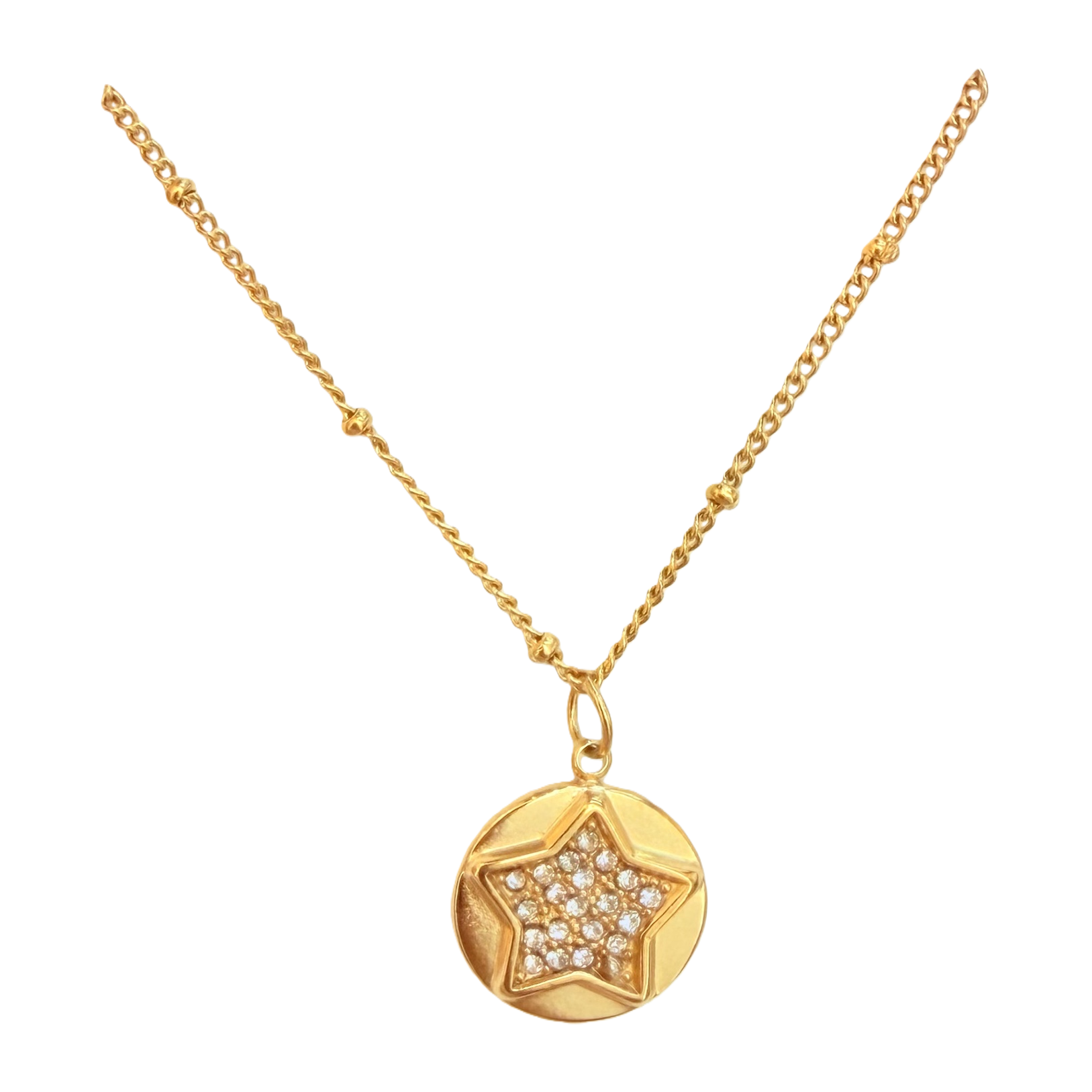 This star-studded pre-stainless steel necklace features a low-key and luxurious texture, high refinement, daily wear resistance, and anti-fading properties. It's a unique and high-end collarbone chain accessory Item Picture