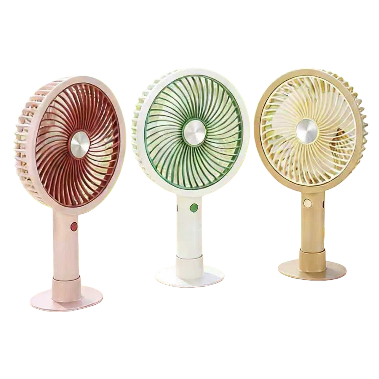 Simple desktop handheld small fan, three-color outdoor small fan Item Picture