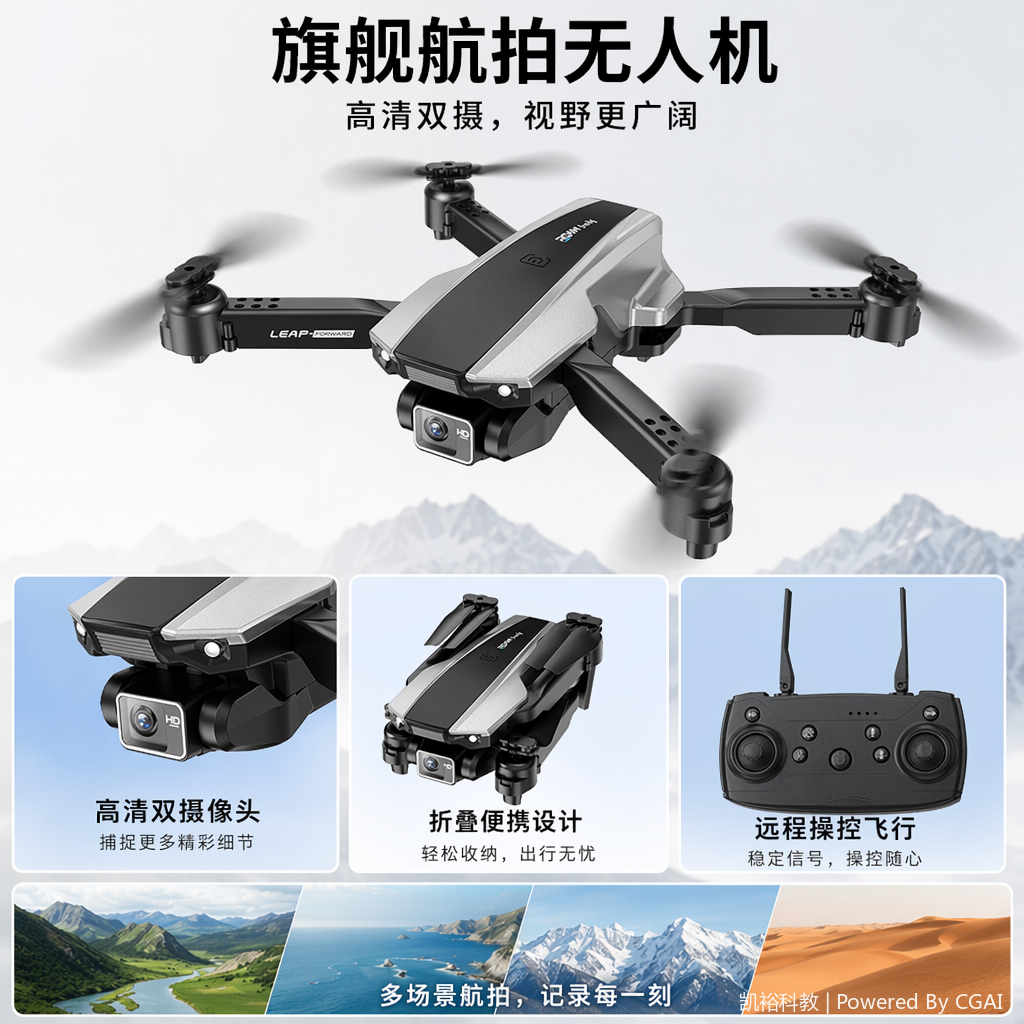 foozac无人机光流悬停四轴飞行器折叠跨境Drone双镜头航拍遥控飞机