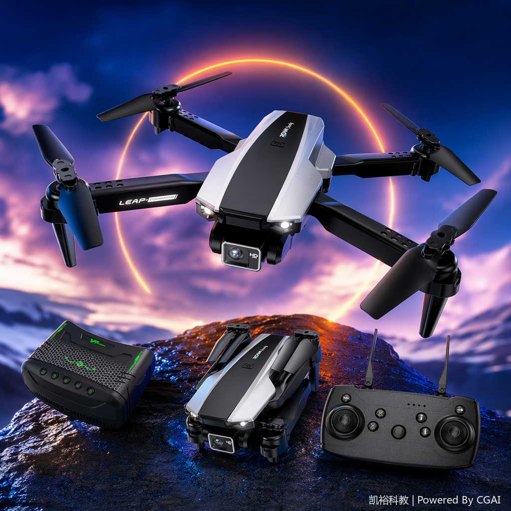 foozac Drone optical flow hovering quadcopter Folding cross-border Drone dual-lens aerial photography remote control aircraft Specification image