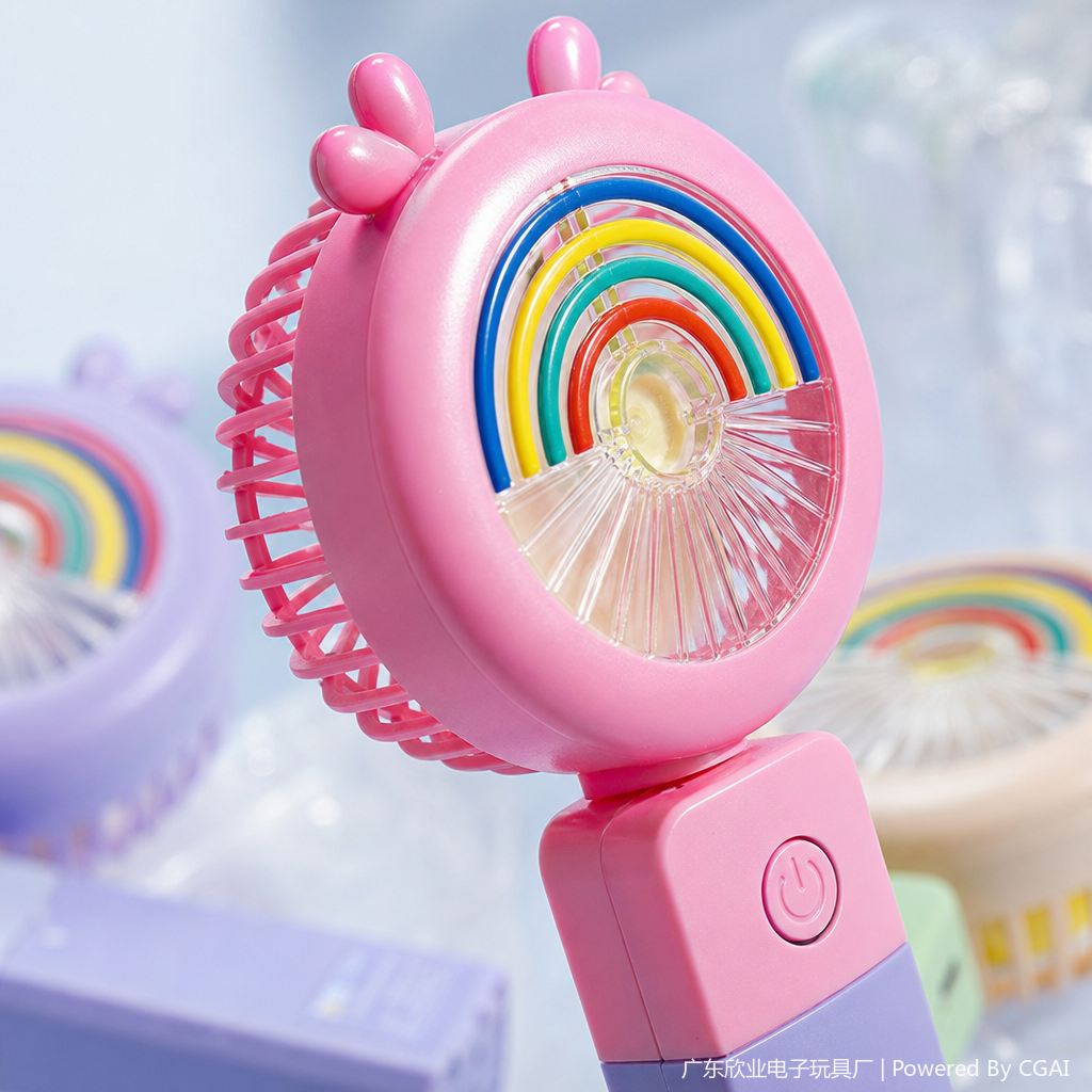 Cartoon mini handheld fan with light Application Scenario