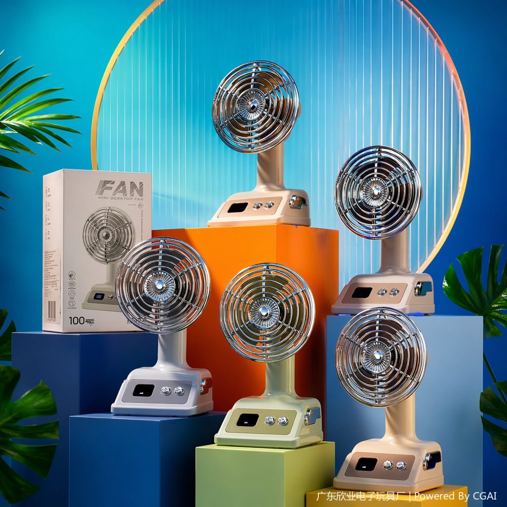 Retro mini desktop fan Specification image