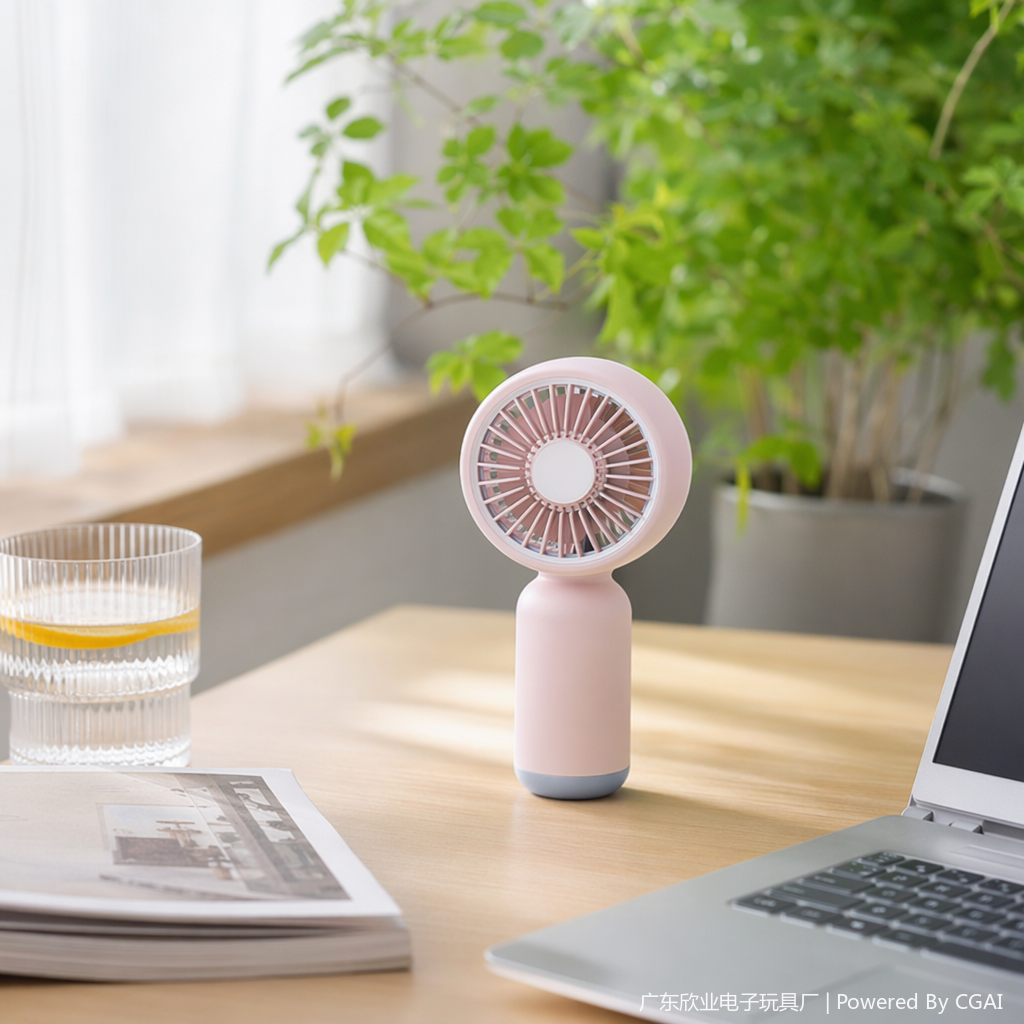 Mini handheld fan in simple macaron color series details Picture