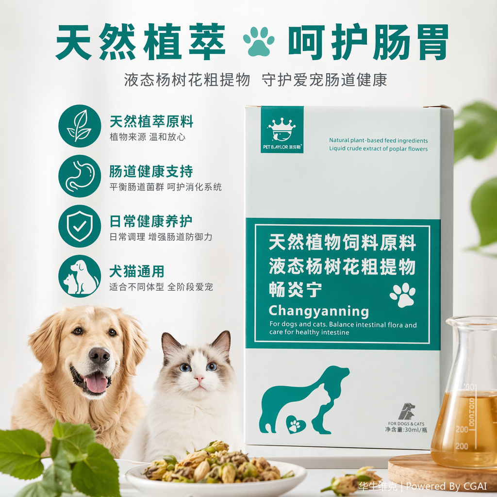 Changyanning Pet Nutrition Supplement improves and regulates the digestive system. It is suitable for both cats and dogs and can improve diarrhea and soft stools in pets