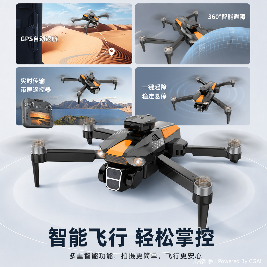foozac跨境LF669遥控GPS无人机四轴飞行器屏显高清航拍自动返航避障飞机