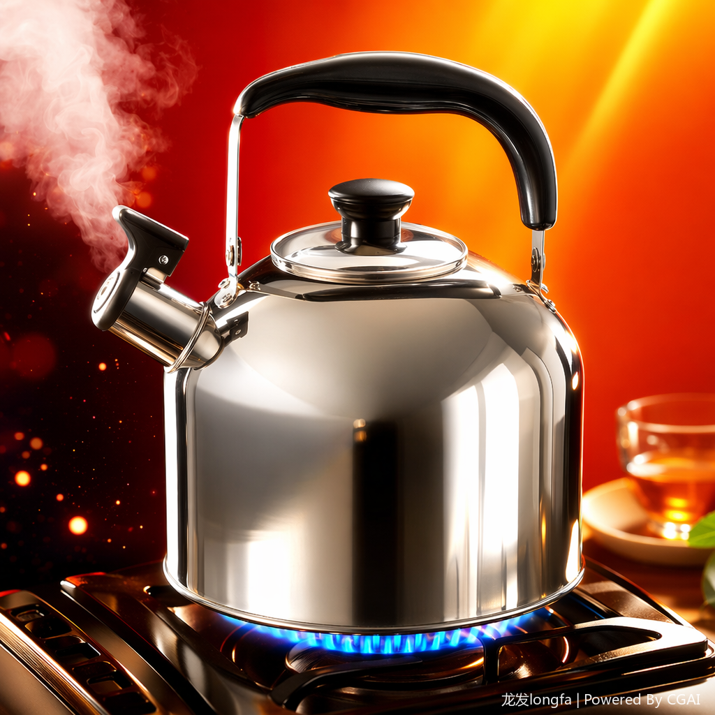 Mingyin teapot, silver stainless steel kettle with lid, kitchen household, 5L Specification image