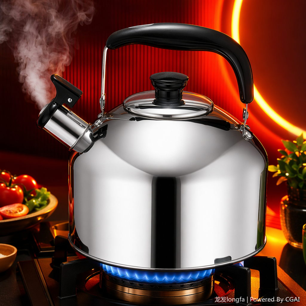 Mingyin Teapot, silver stainless steel water kettle with lid, multi-functional household 3L in natural color Specification image
