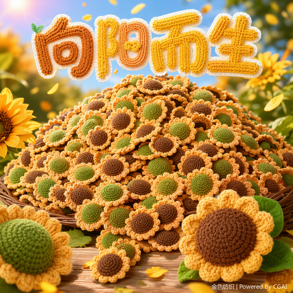 Sunflower head flower DIY finished products. Welcome to customize various hand-knitted cartoon accessories, accessories, ornaments, handicrafts and products with your pictures and samples. (Bulk orders can be negotiated.)
