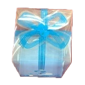 Blue ribbon decorated transparent gift box, souvenir, running lighting items, festival packaging Item Picture