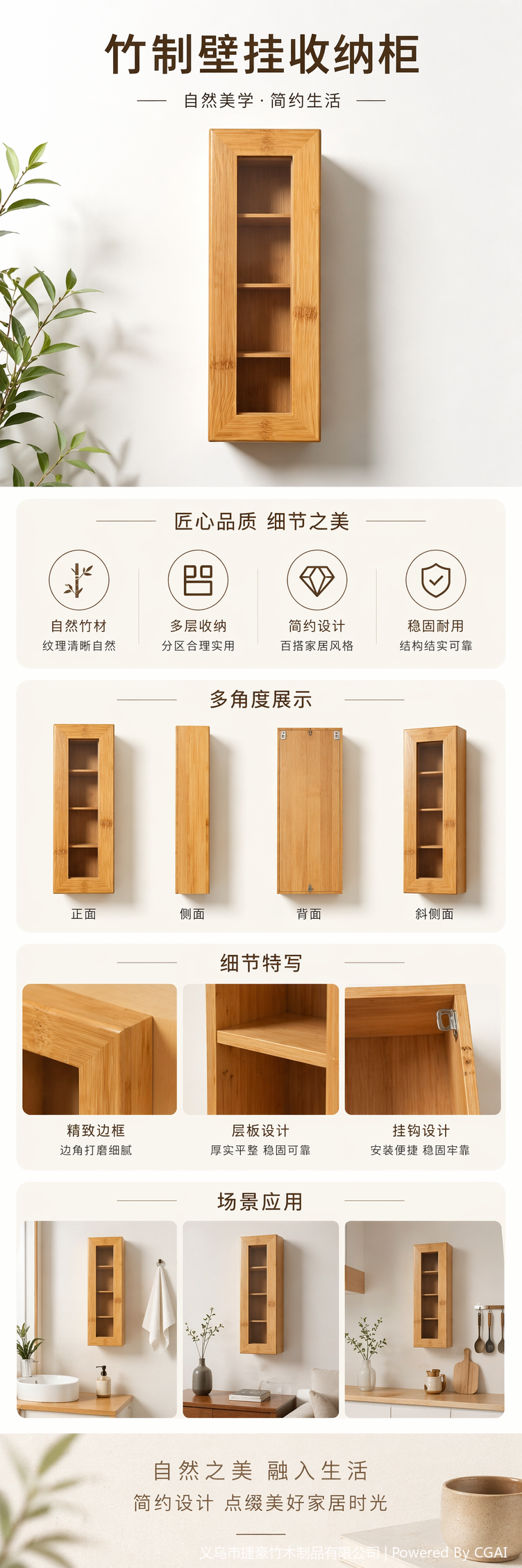 Jiehao wooden transparent four-compartment tea box with lid dust-proof separation packaging tea bag storage box pic 1