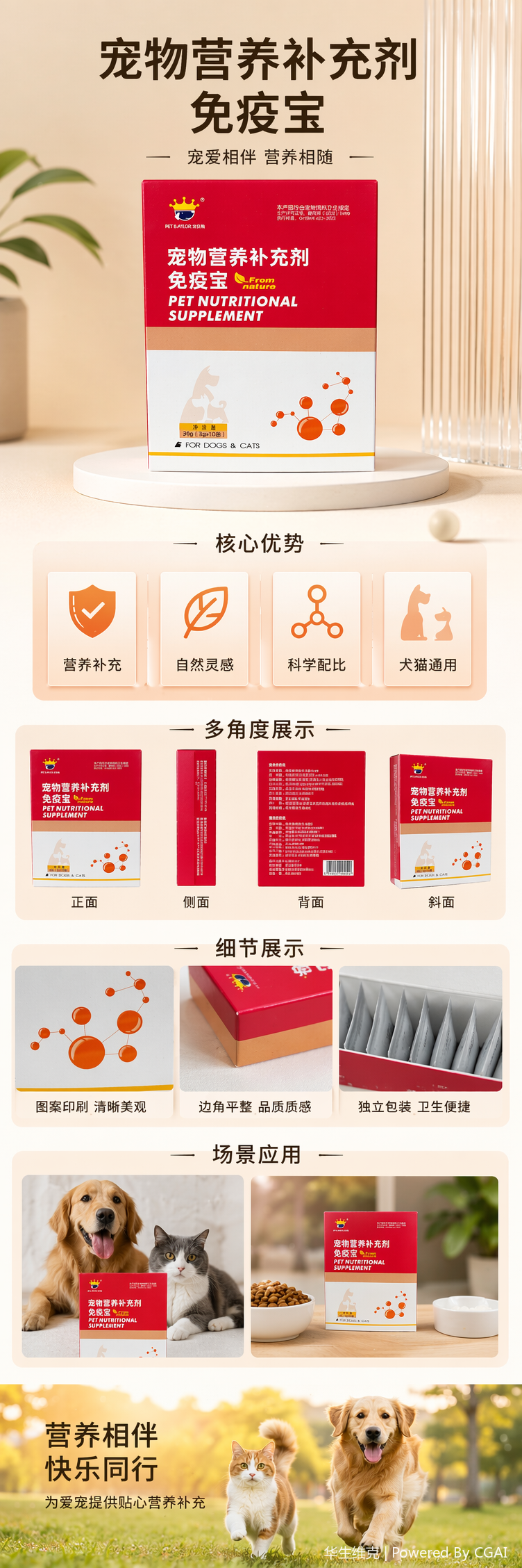 Pet nutritional supplements for enhancing immunity are suitable for both dogs and cats pic 1