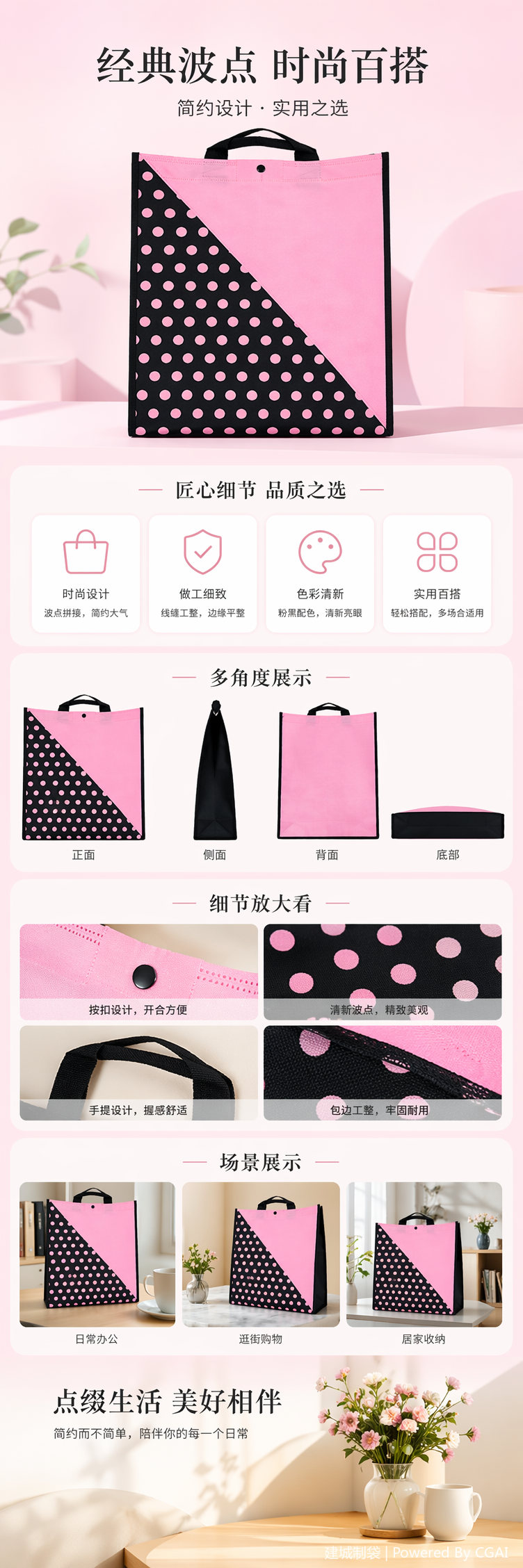 小朋友礼品袋抽绳外卖无纺布袋详情1