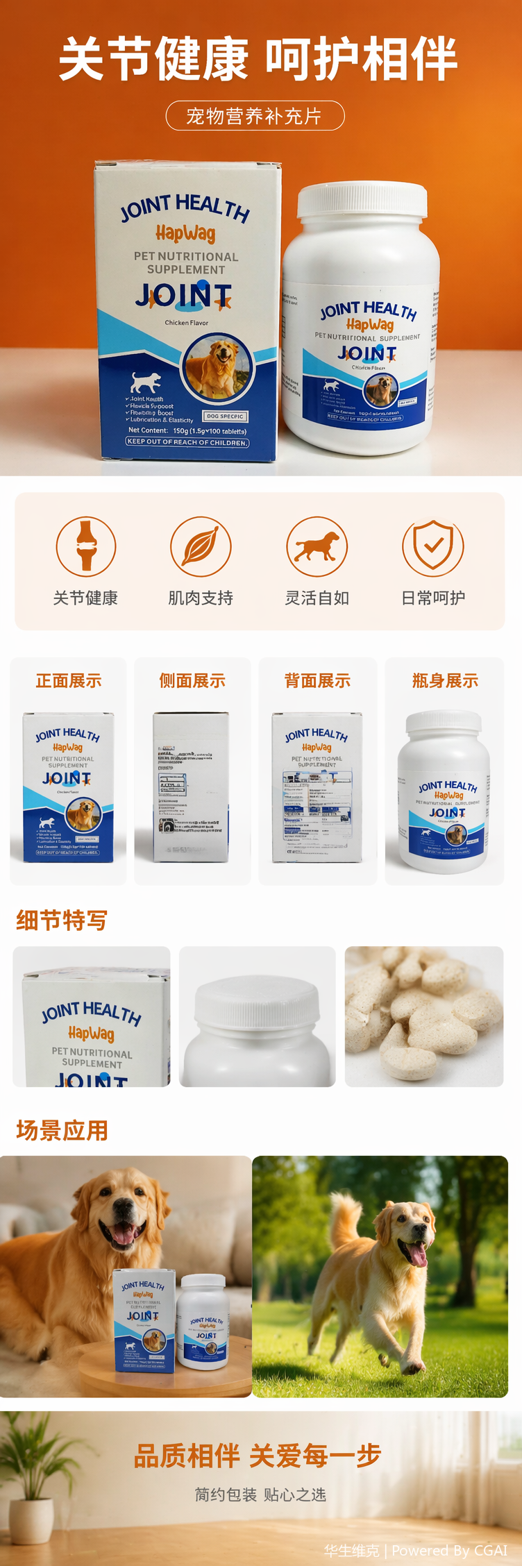 Pet joint care tablets, dog joint protection, pet nutritional supplements pic 1