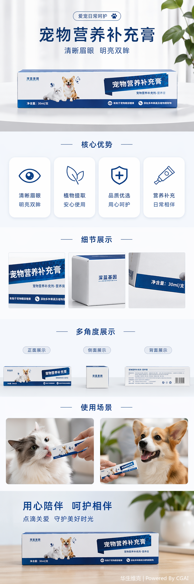 Pet Tear Stain Removal Nutritional Paste for dog and cat eye care, pet nutritional supplement pic 1