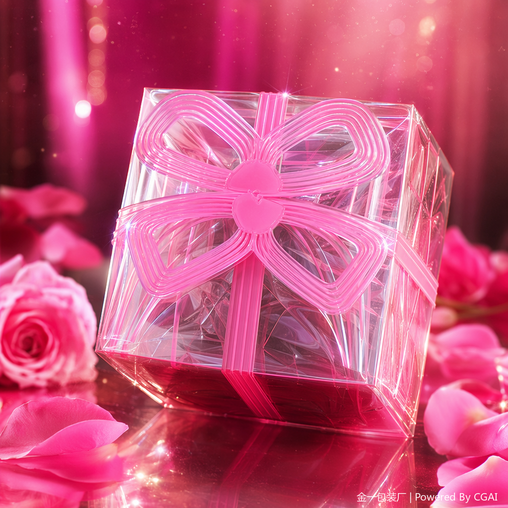Pink butterfly companion gift packaging box, running lighting fixtures, festival gift wrapping paper Specification image