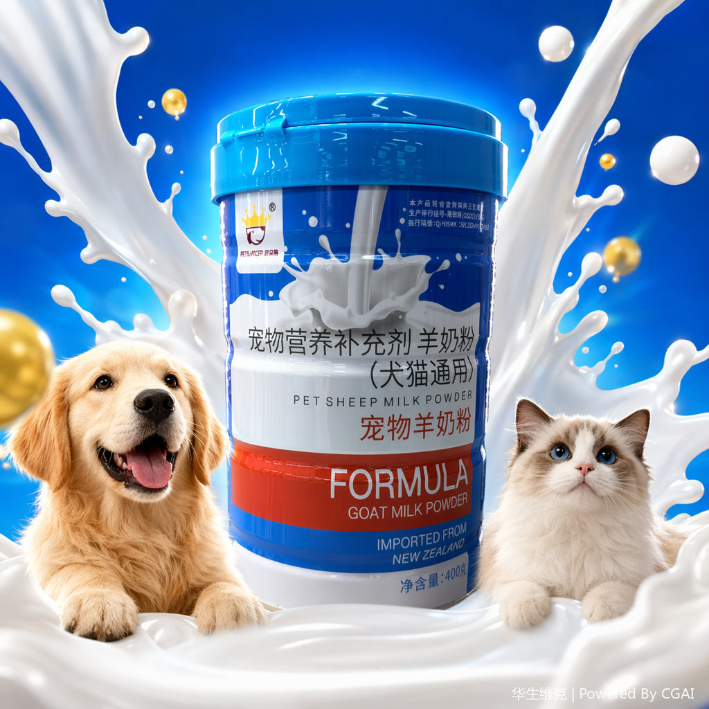 Pet goat milk powder, pet nutritional supplement, suitable for dogs and cats, easily absorbed, and boosts immunity Specification image