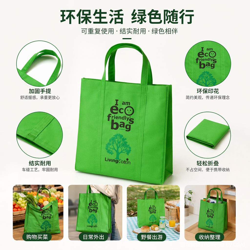 抽绳外卖无纺布袋小朋友礼品袋10只装