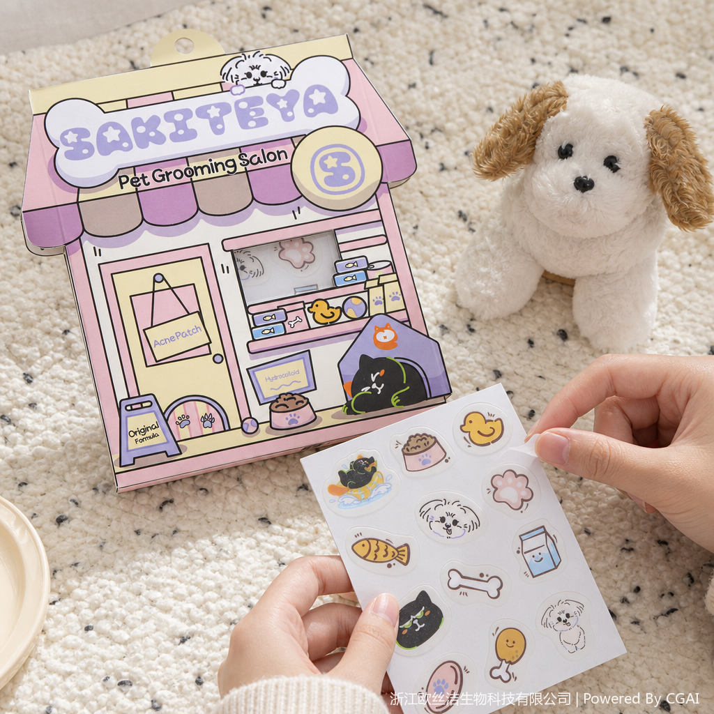SAKITEYA Cross-border Export English acne Patch Bread Fun Cartoon Cheek Patch Salicylic Acid Acne Patch SA232 details Picture