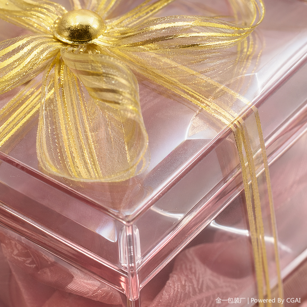 Transparent gift box with golden butterfly companion gift packaging box, running lighting fixtures, festival gift packaging Application Scenario