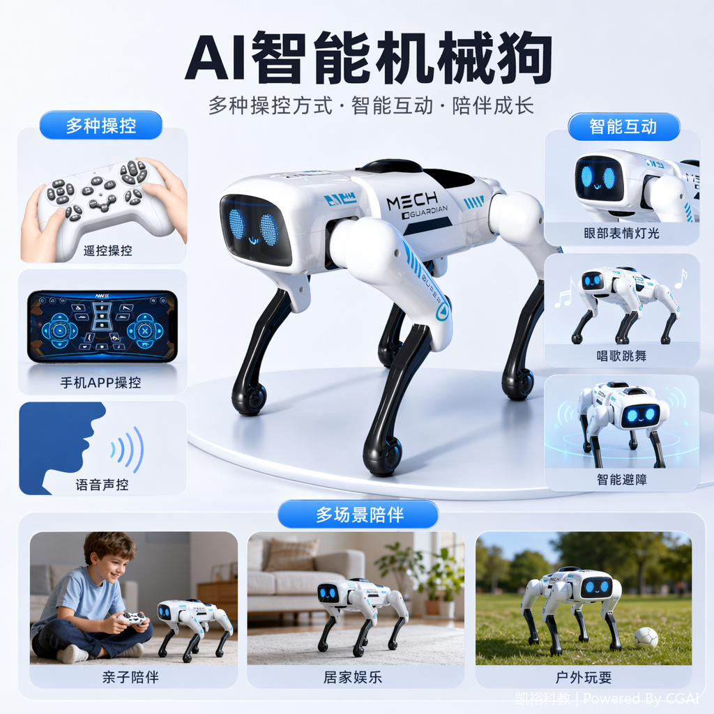 FOOZAC's new ai smart robot dog, mechanical and electronic children's toy, manual programming remote control, boy's gift