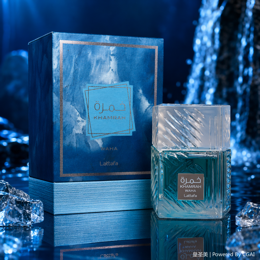 Blue packaging box transparent glass perfume Specification image