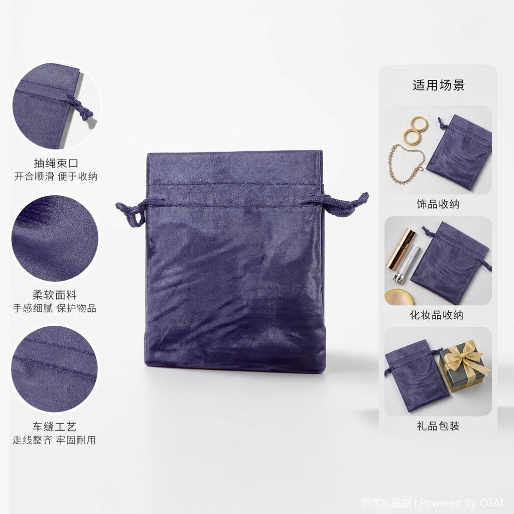 Thickened, wear-resistant and eco-friendly shopping bag made of satin fabric, foldable and portable handbag